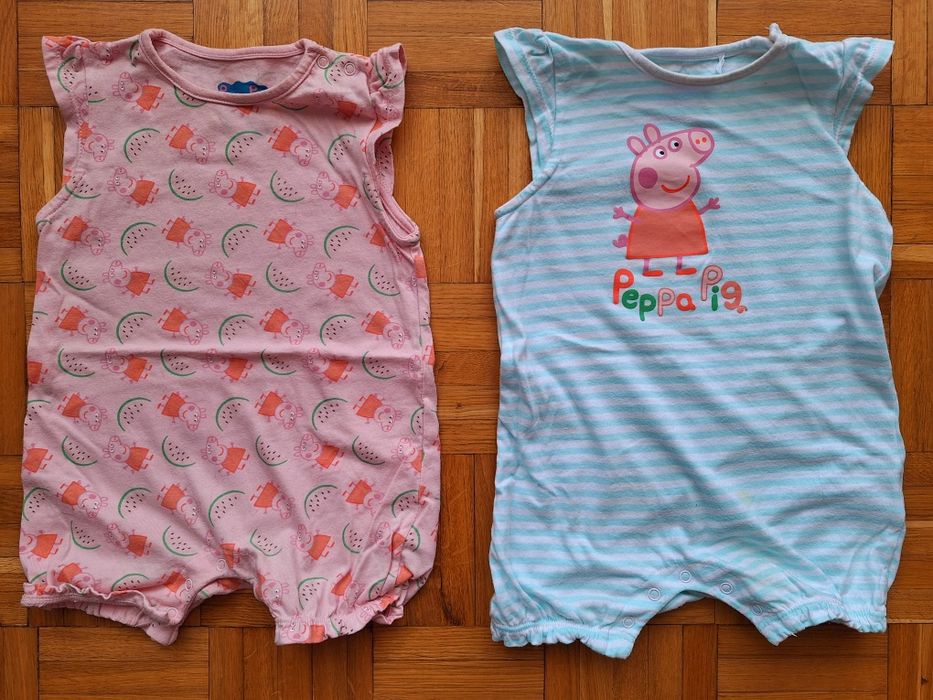 2 rampersy piżamki niemowlece 80 świnka peppa pig