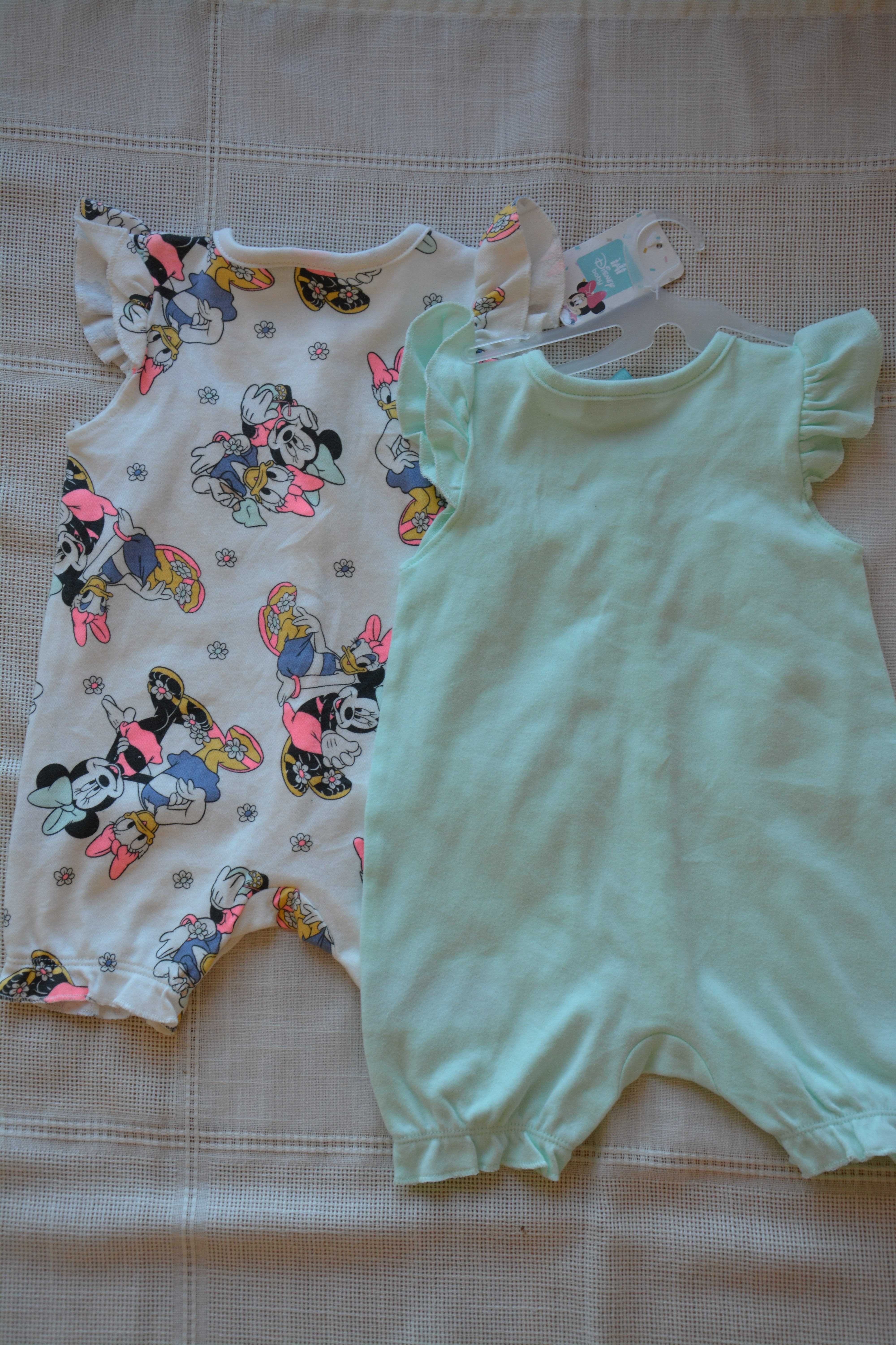 Nowy zestaw dwóch rampersów/body Disney r. 68