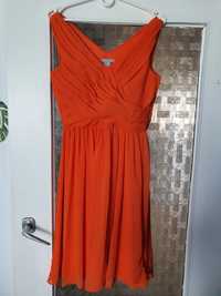 Krótka pomarańczowa sukienka