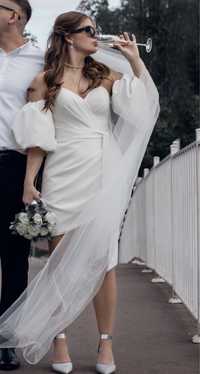 Короткое свадебное платье ,Rozmarini mini весільна сукня