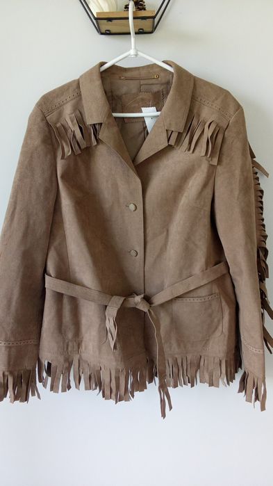 Irchowa kurtka ramoneska w stylu Boho  38/40