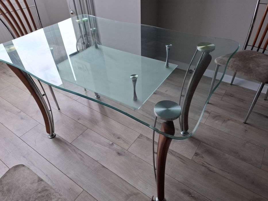 Мебель в гостинную/Стеклянный стол метал дерево 120*85 см