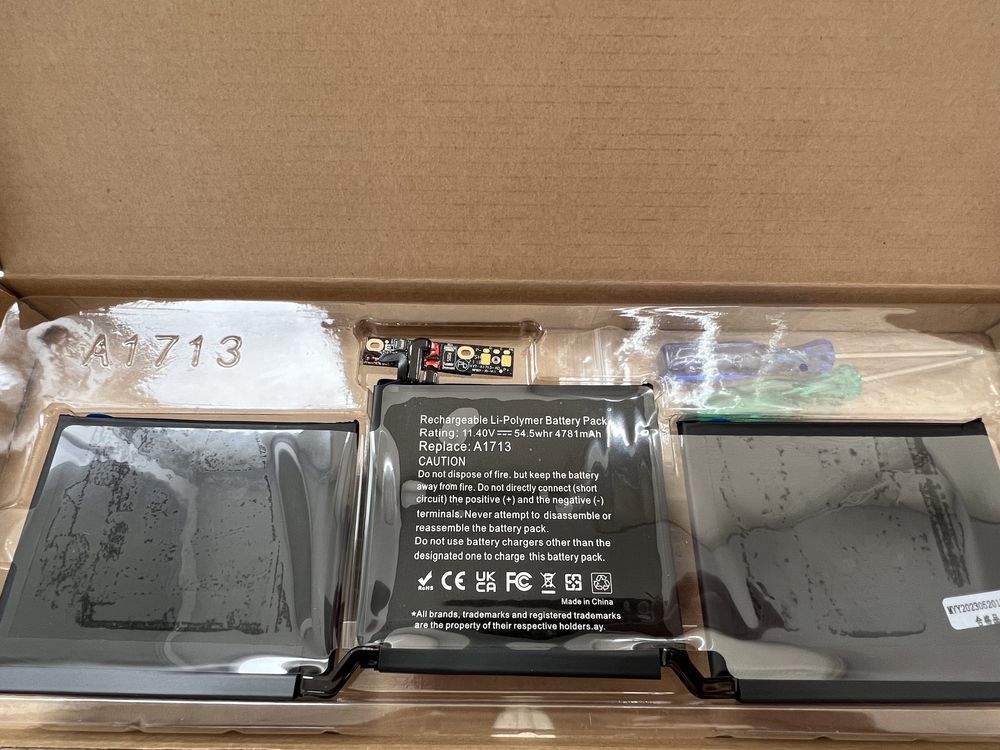 Батарея (аккумулятор) Apple A1713 для Macbook Pro 13 A1708 2016-2017
