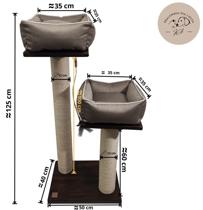 Drapak dla kota z  drewna+ gratis parapeciak