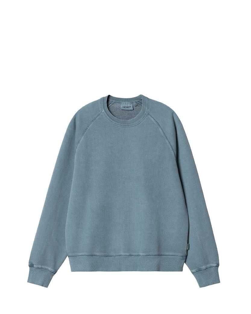 Світшот Carhartt WIP Taos Sweat Garment Dyed Blue