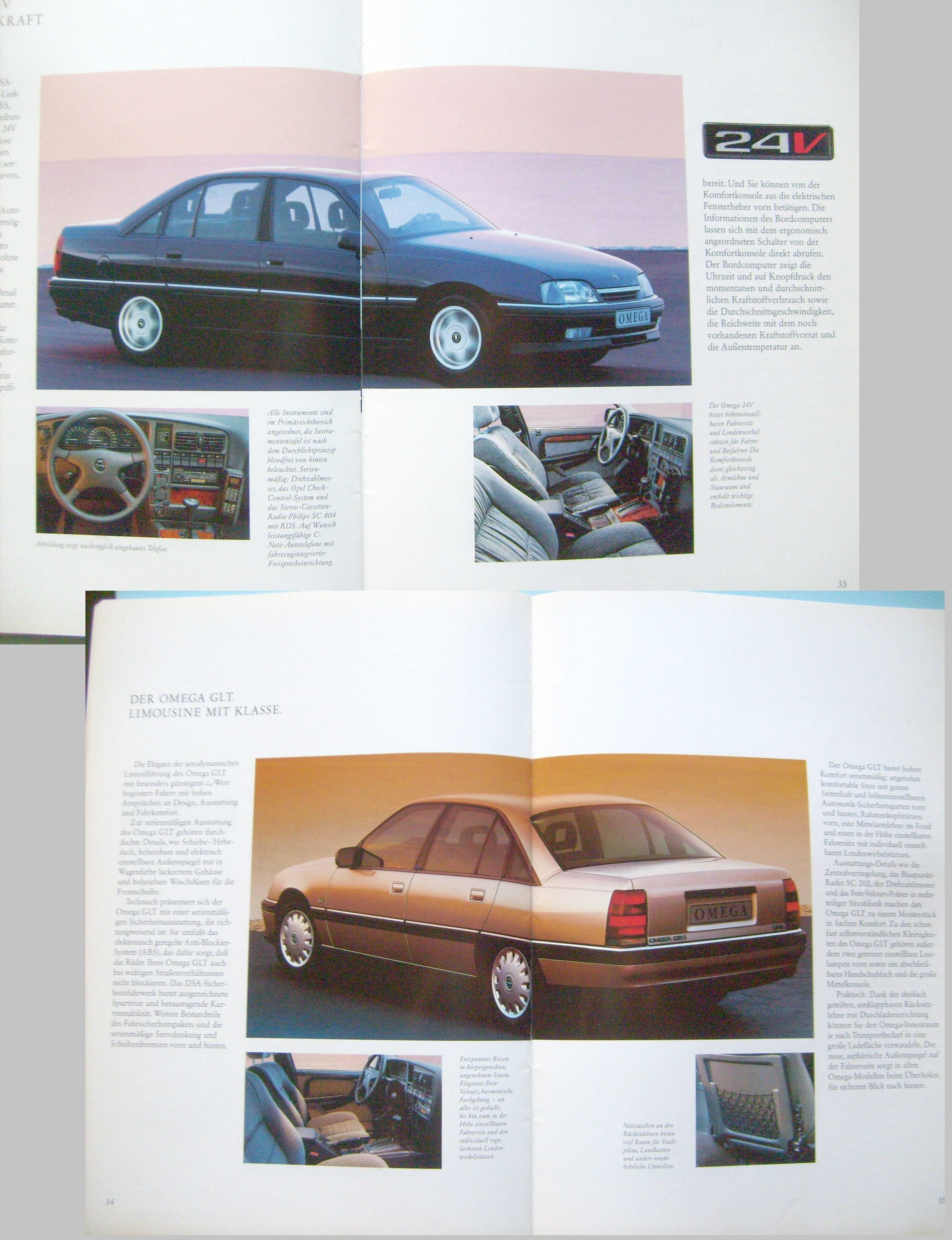 OPEL PROGRAMM 1992 / prospekt 48 str. Kadett Calibra Omega Senator ...