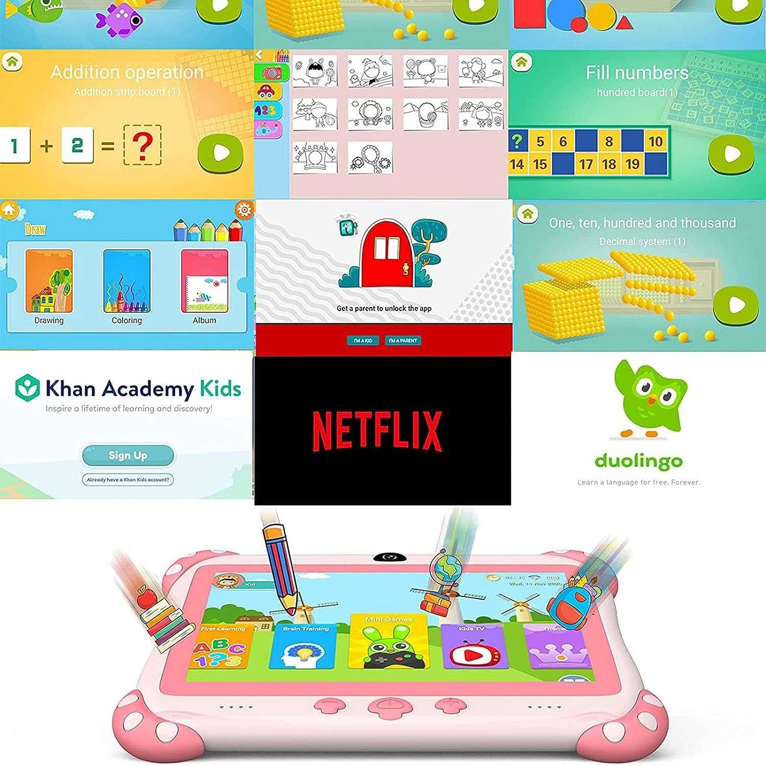 USZKODZONY Tablet Dziecięcy 7 Cali Android 10 Tablet dla Dzieci