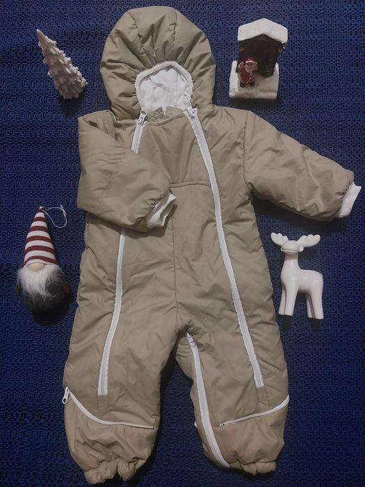 Комбінезон-трансформер дитячий бежевий 0-12 місяців (56-80 см.)