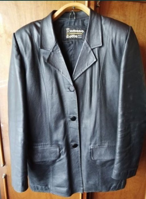 КОЖАНАЯ куртка-жакет, пиджак женский 48 размер