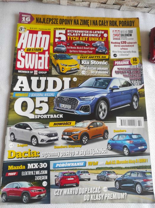 Czasopismo Auto Świat WYSZUKAJ POJAZD 42/2020 MX-30 Q5 EQV Tiguan A3