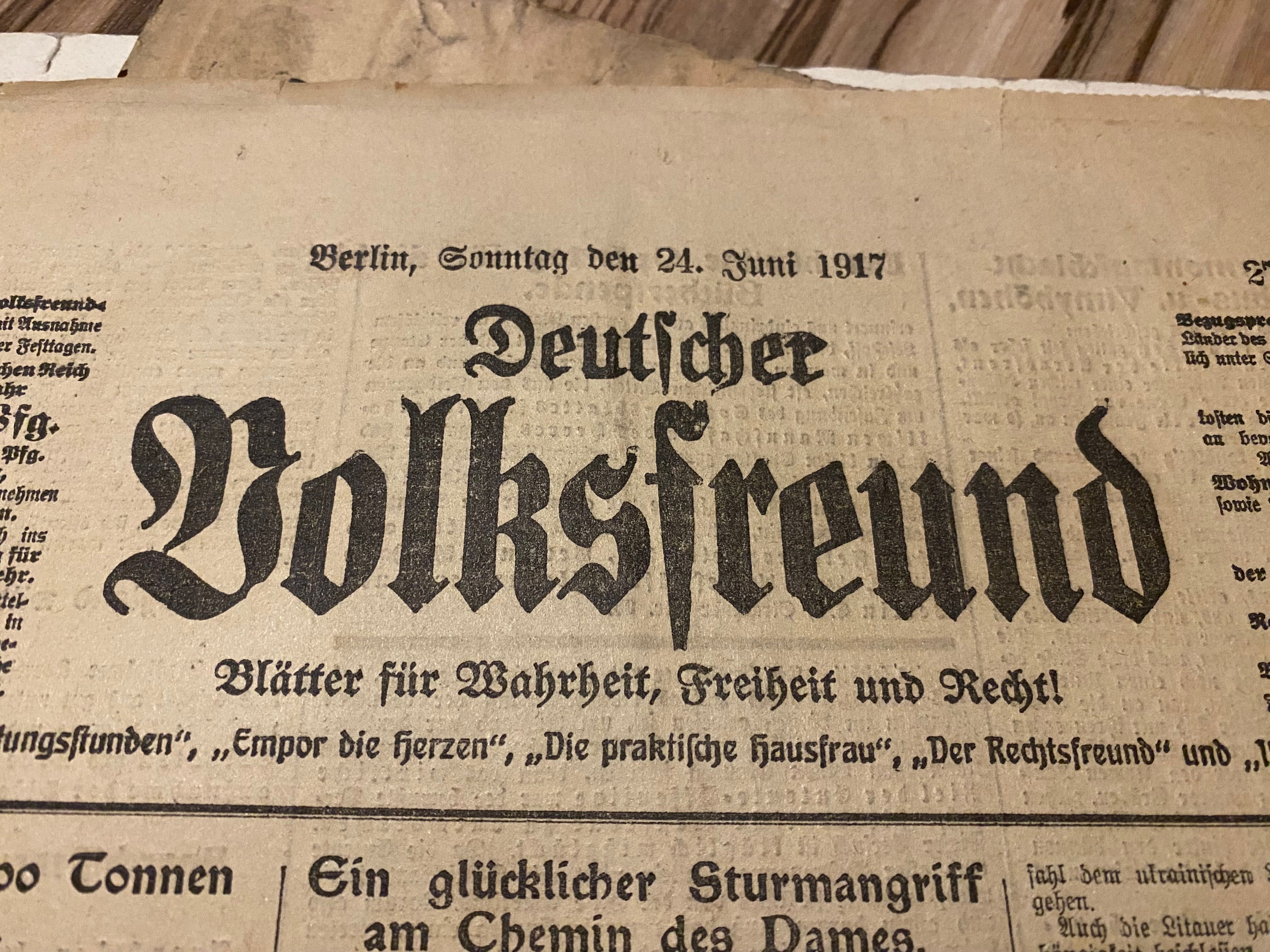 Deutscher Volksfreund-1917, 3 numery