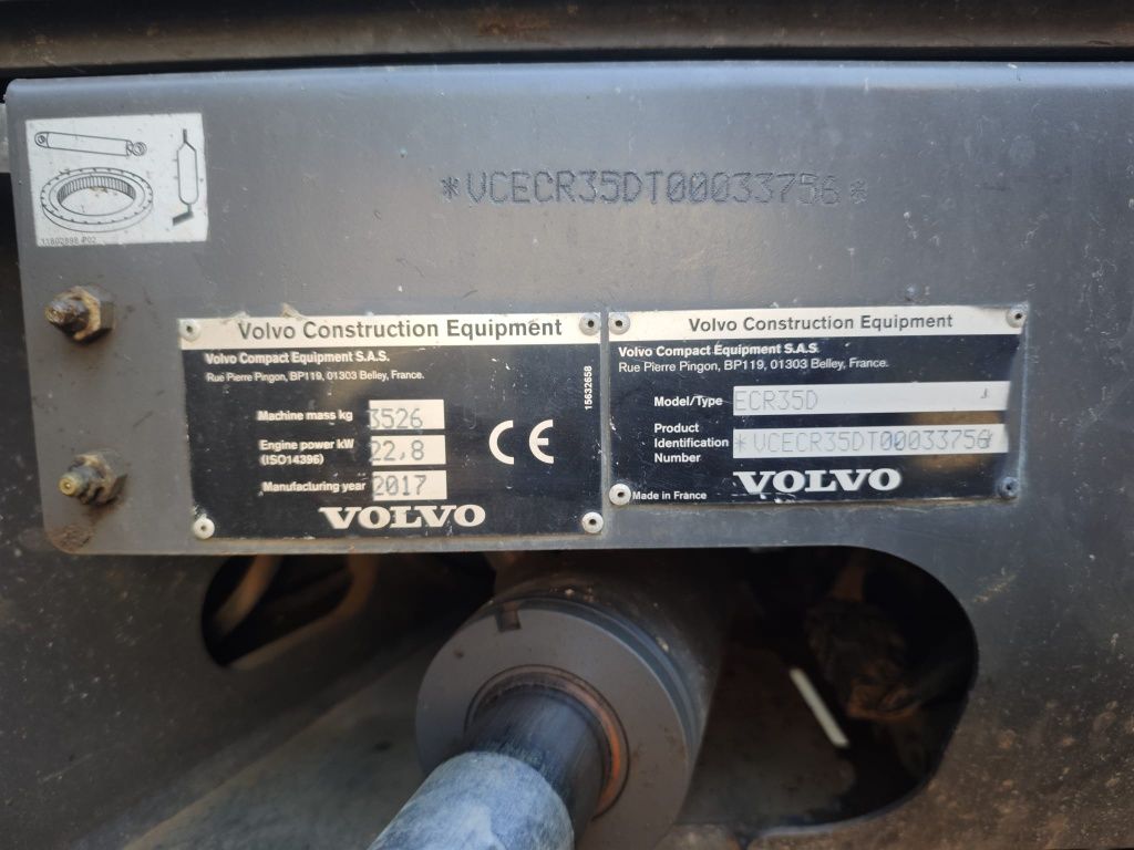 Міні екскаватор Volvo ECR35 2017р. 1710м.г 3526кг CAT JCB Kubota