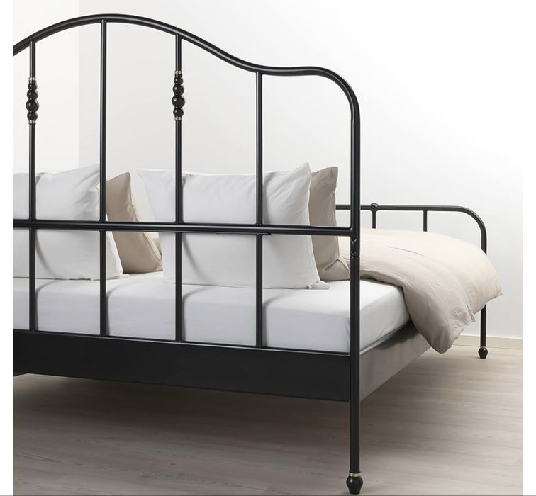 Łóżko metalowe ikea z materacem SAGSTUA