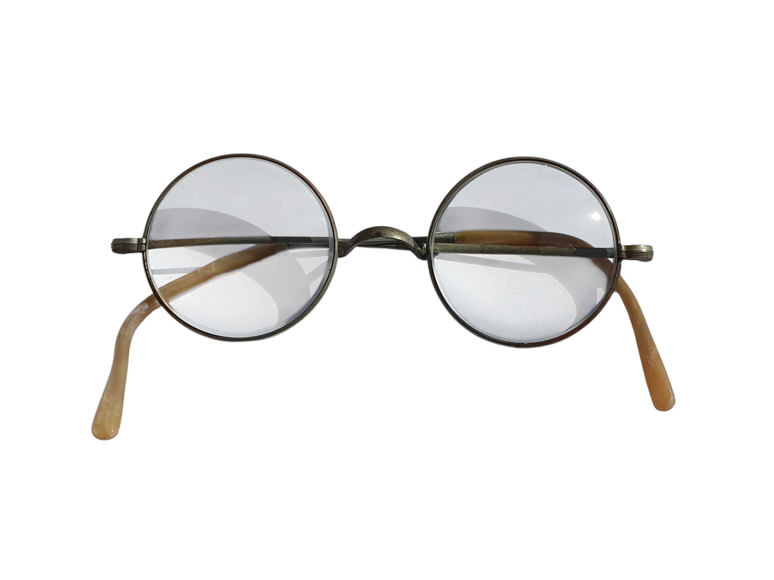 Stare przedwojenne okulary w oryginalnym etui antyk kolekcjonerski