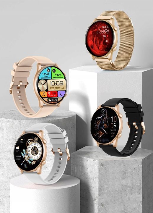 Smartwatch Zegarek Damski Polskie Menu Rozmowy Zdrowie Sport Amoled 4