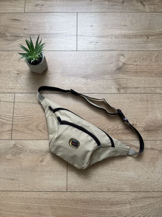 Вінтажна сумка Nike (nike backpack, belt bag, бежева водонепроникна)