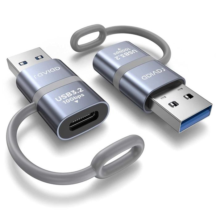 Raviad Adapter USB 3.0 na USB C (2 sztuki) 10 Gbps gniazdo 18 W