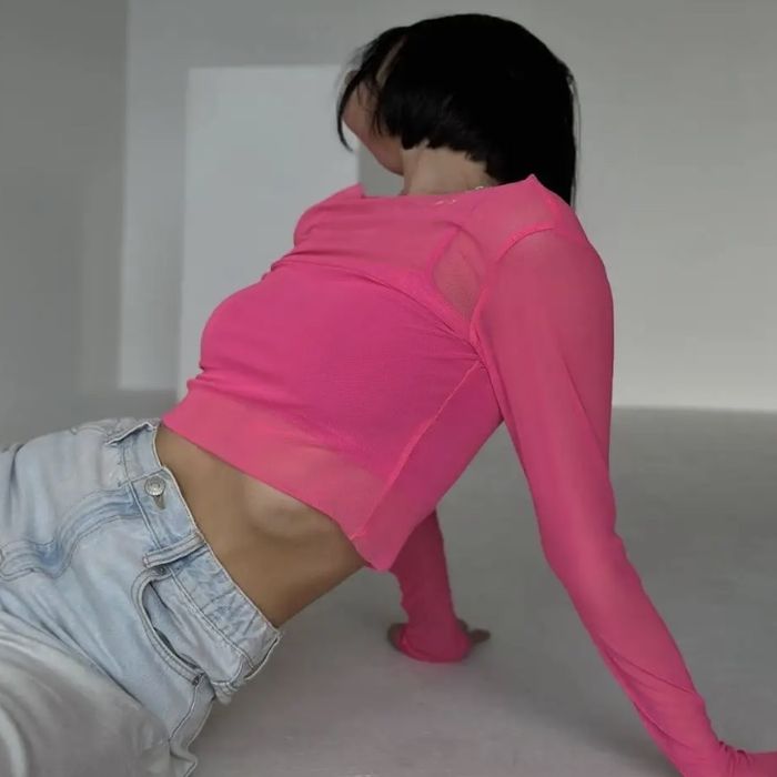 рожевий кроп топ