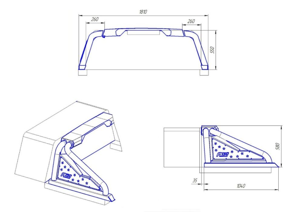 Силовая дуга, Ролл бар для Ford F-150, Dodge Ram, Toyota Tundra и т.д