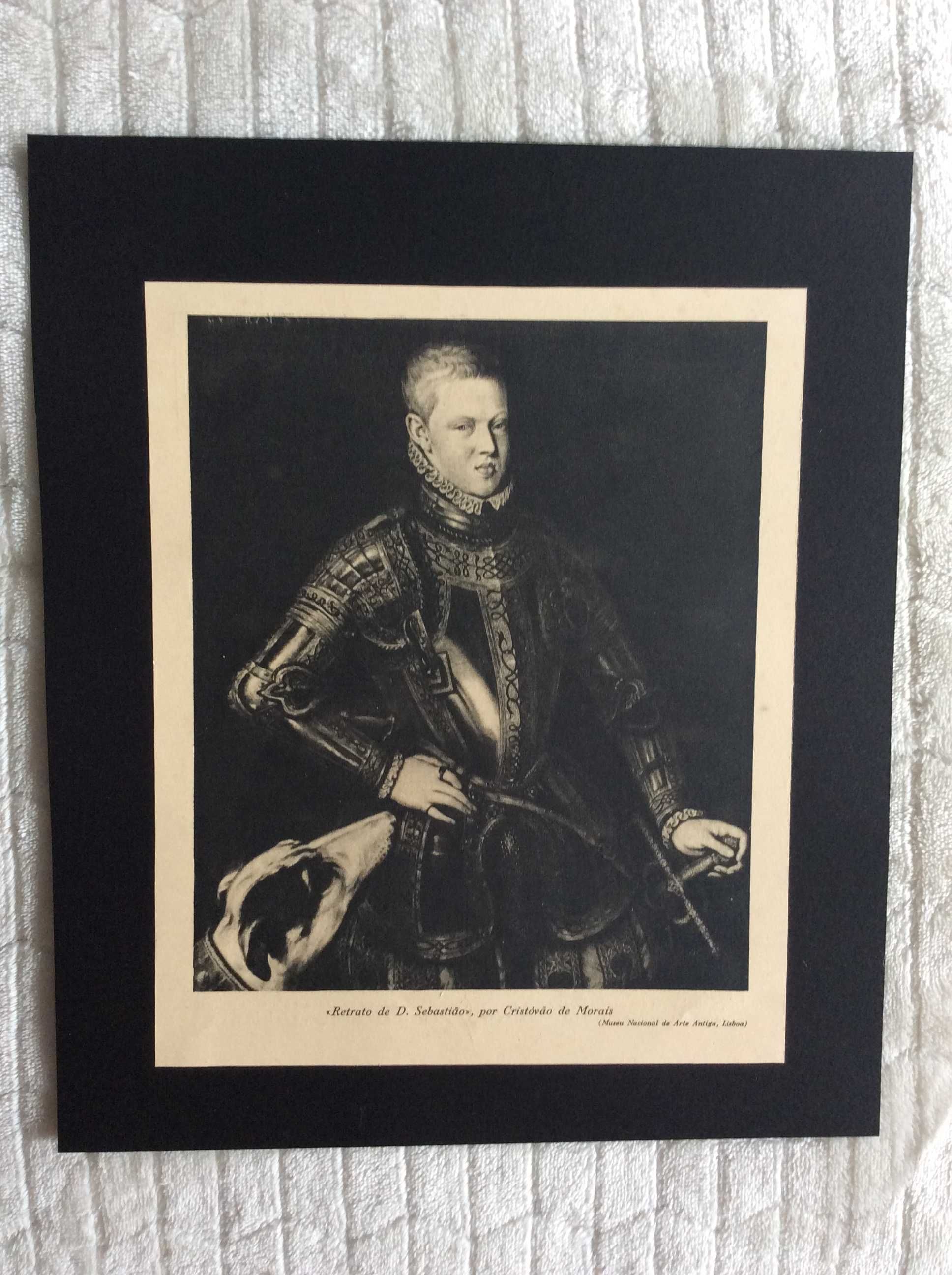 Retrato de D. Sebastião, por Cristóvão de Morais. Estampa de 194?