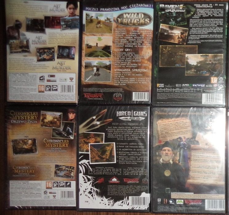 12x Gry Raven Squad,Hired Guns PC DVD BOX retro FOLIA,CI games,TopWare