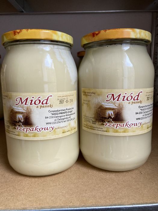 Miód RZEPAKOWY z własnej pasieki Słoik 1,2kg