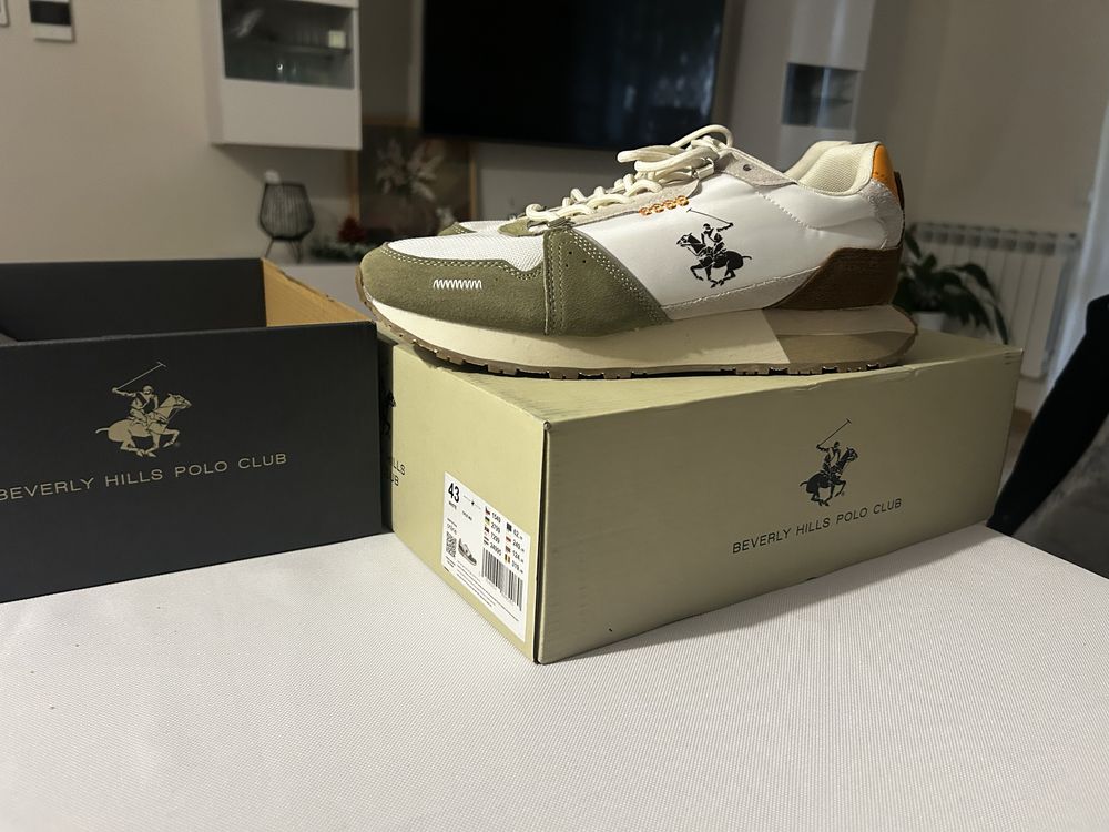 Sneakersy skórzane BEVERLY HILLS POLO CLUB