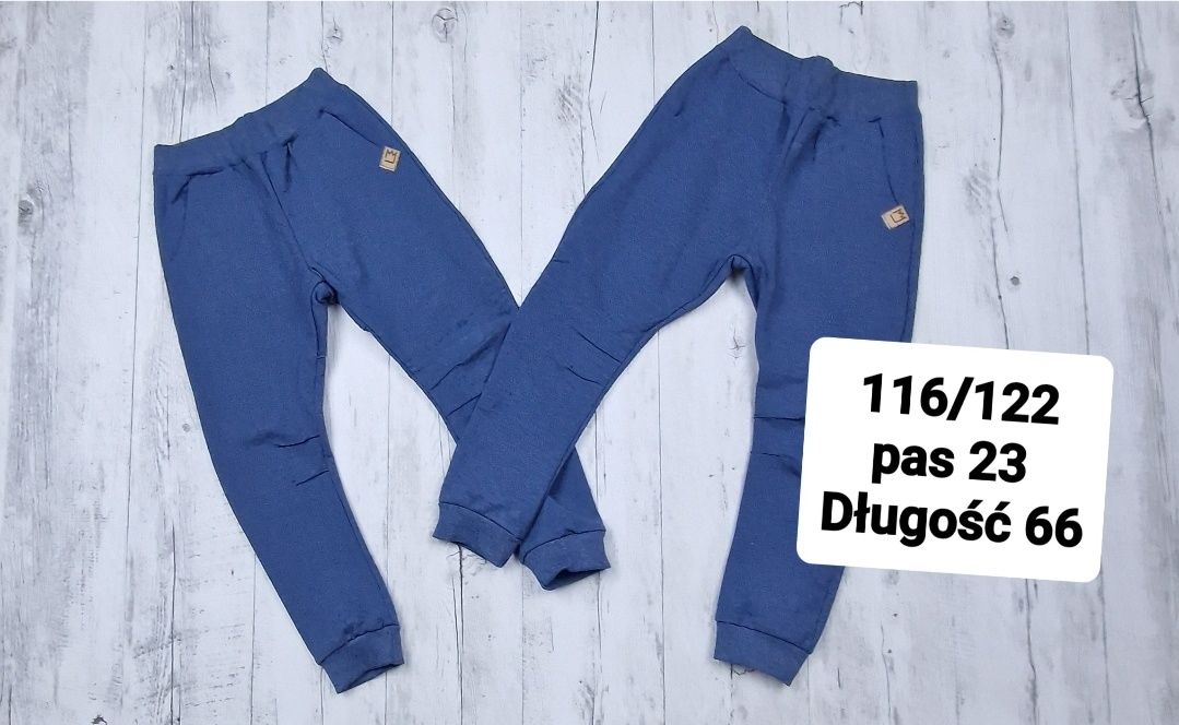 Spodnie 116/122 dresowe chłopięce bawelniane Mimi joggery