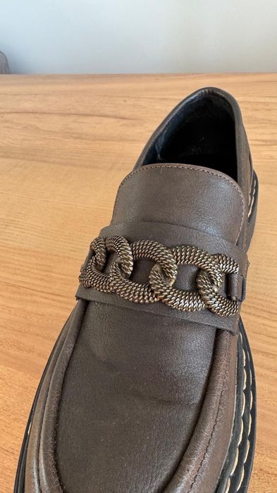 Sapatos mocassins de senhora castanhos da Bata - como novos