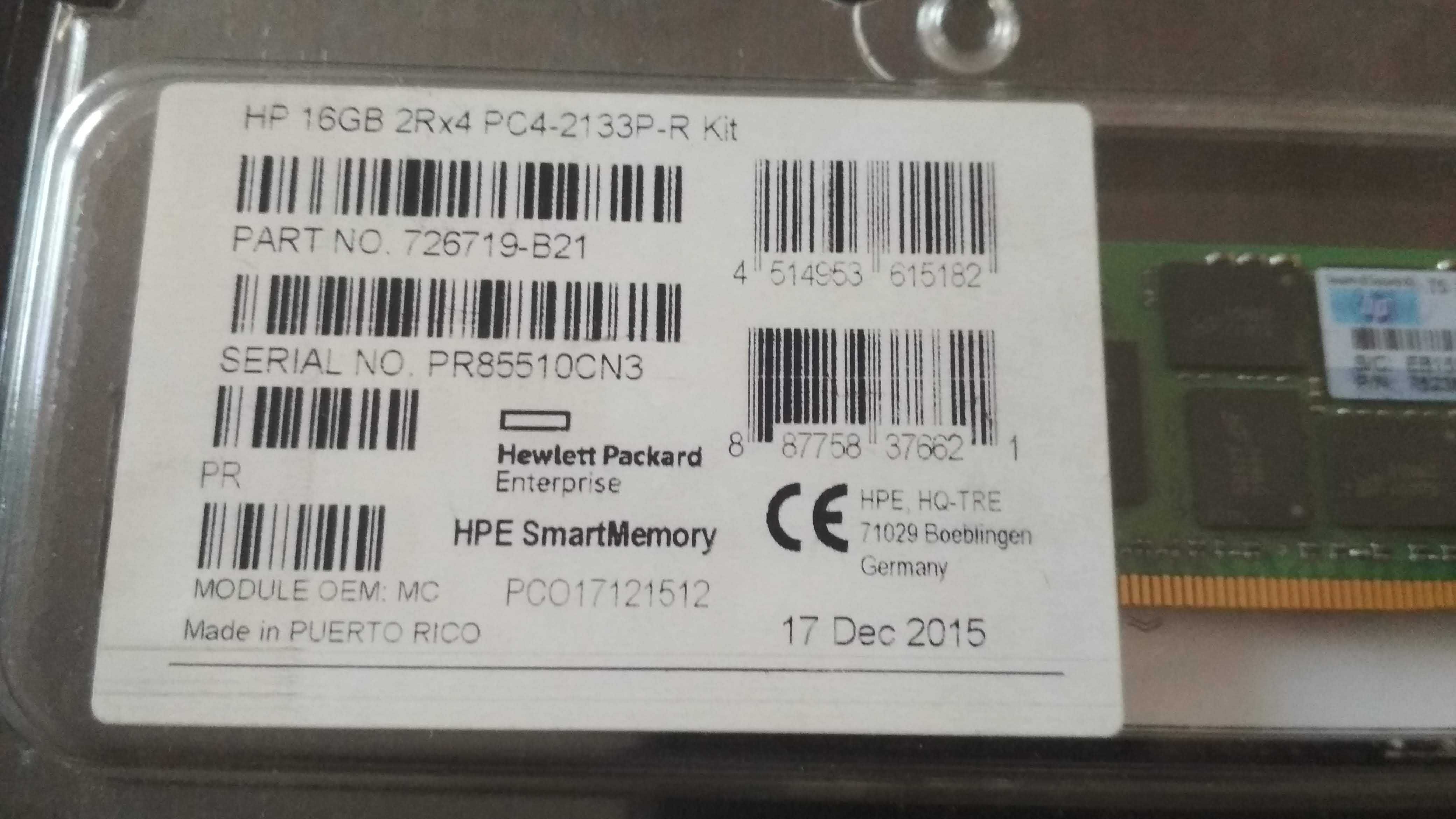 Pamięć HP 16GB 2Rx4 PC4-2133P-R Kit 726719-B21