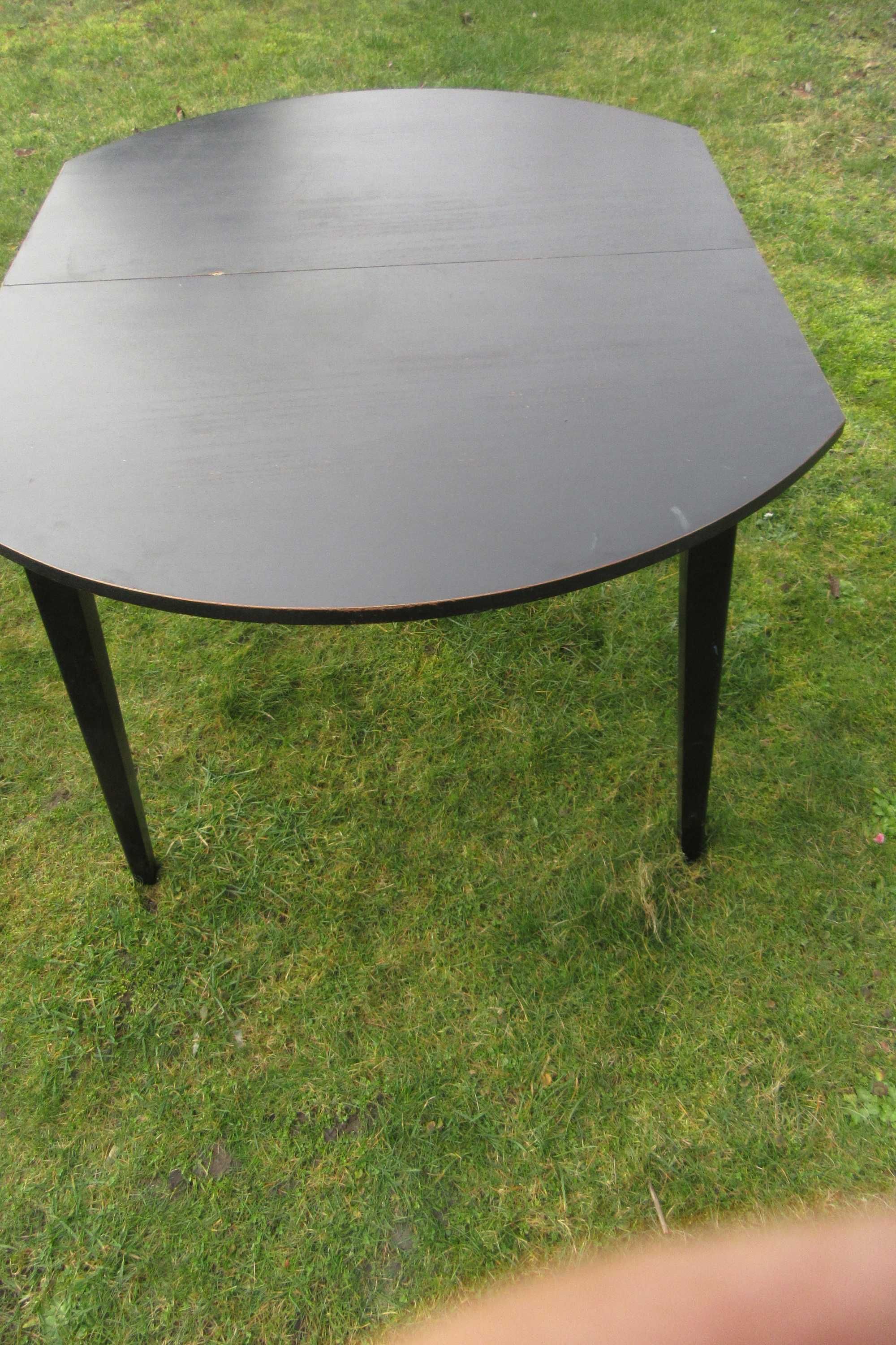 stół rozkładany czarny