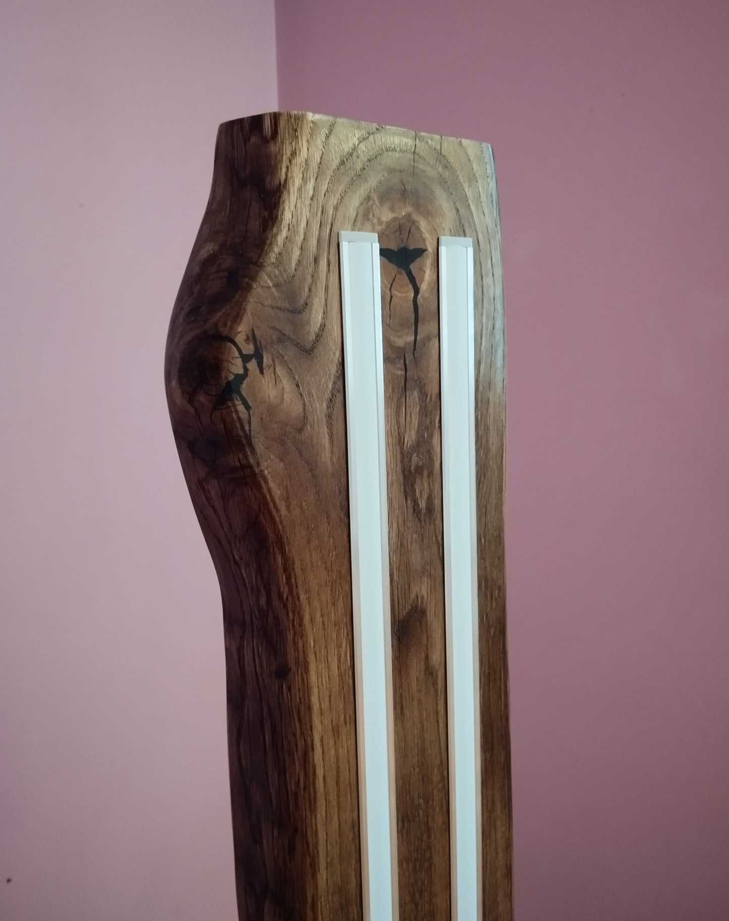 lampa stojąca do salonu, podłogowa, lity dąb, led rgb, wysyłka