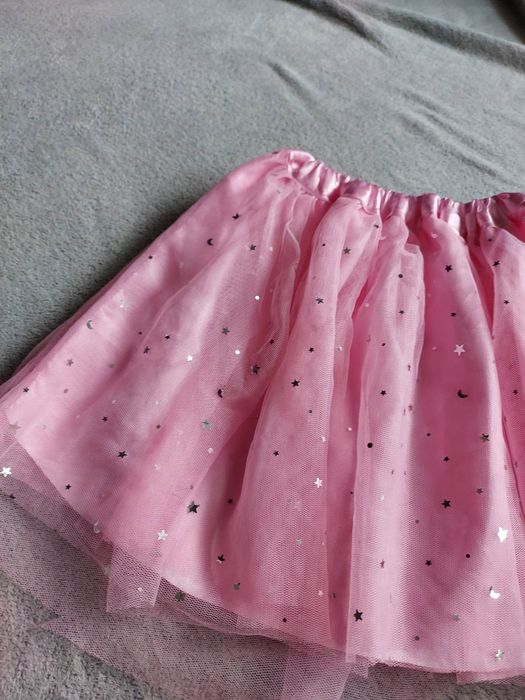 Spódniczka tuil tutu 98-104 różowa brokat