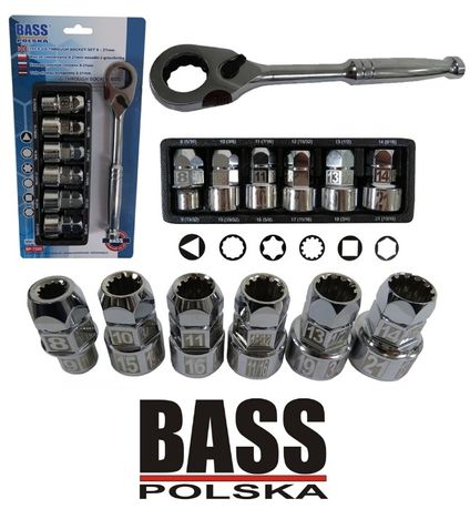 BASS POLSKA klucz uniwersalny GRZECHOTKA 8-21mm NASADKI