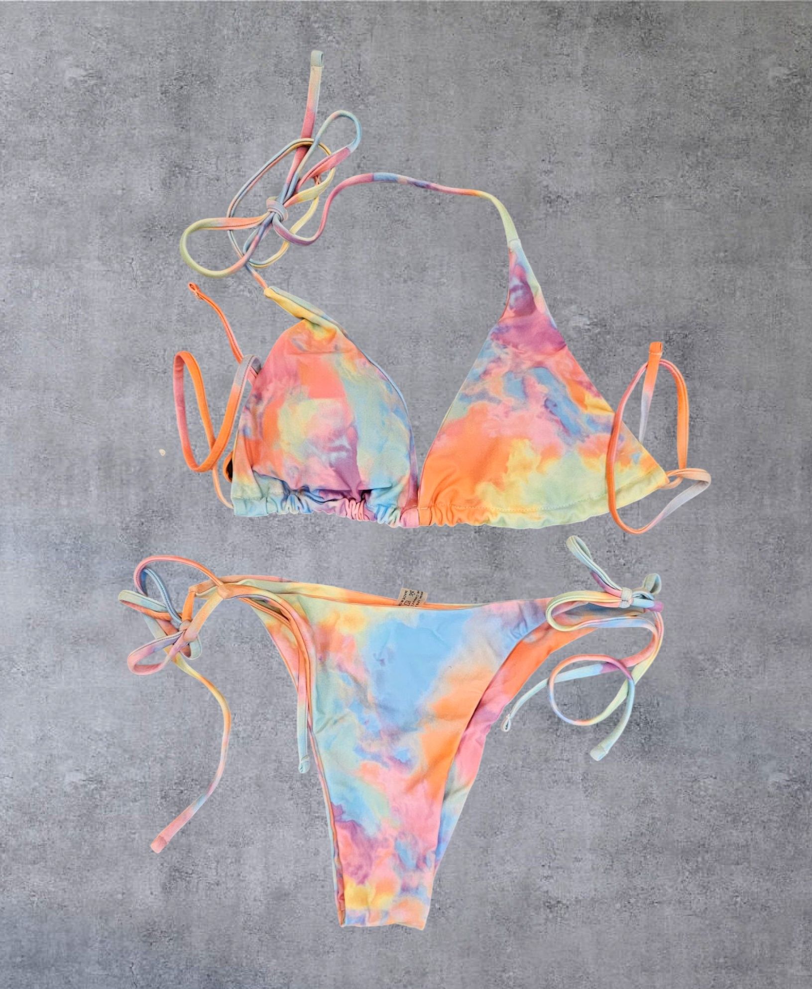 Strój kąpielowy bikini 3-częściowe Push-up z pareo r. L