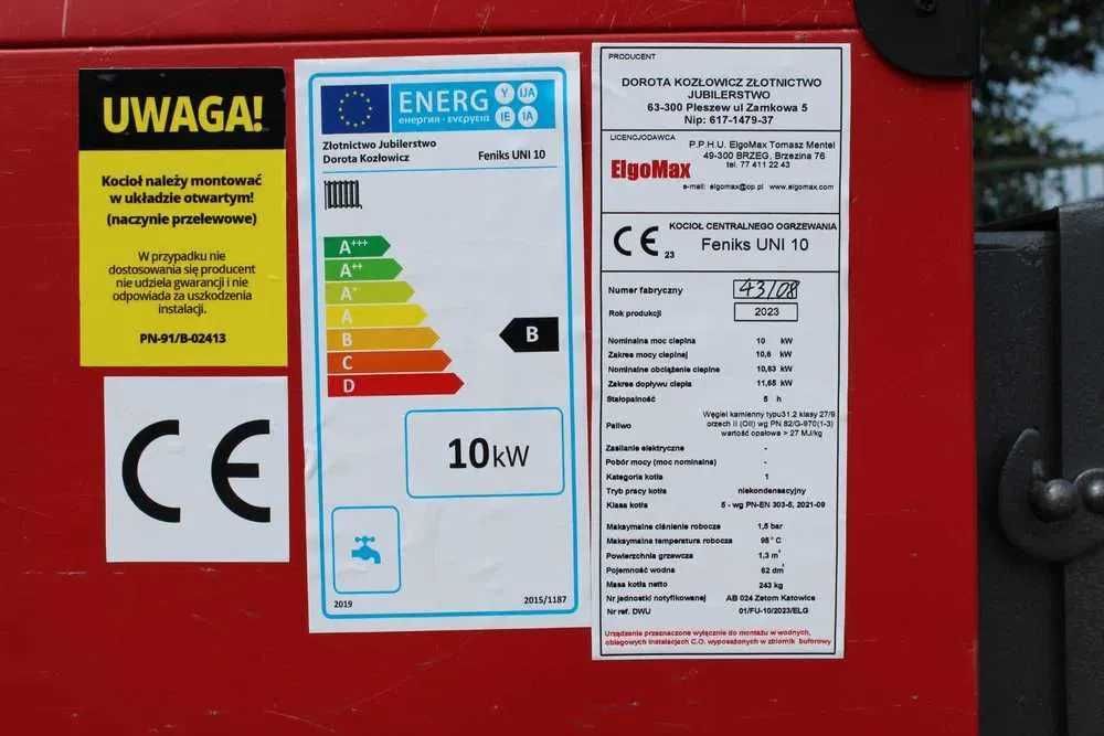 PIEC Węgiel 10 kW Klasa 5 Piece KOTŁY Drewno Zasypowy Kocioł Zasypowy