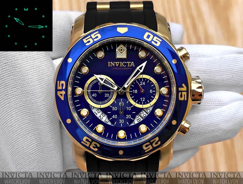 Годинник чоловічий Invicta 6983 Pro Diver Scuba Blue Gold 48 mm.
