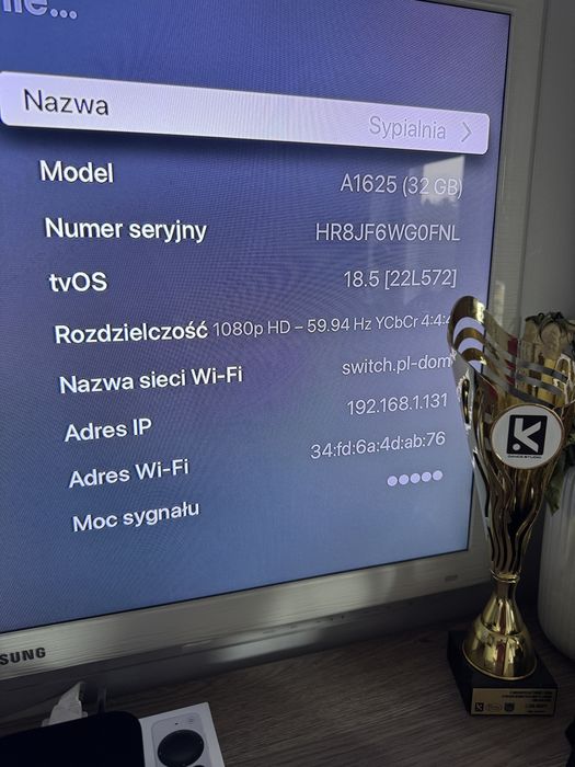 Idealny odtwarzacz multimedialny Apple TV A1625 nowy pilot