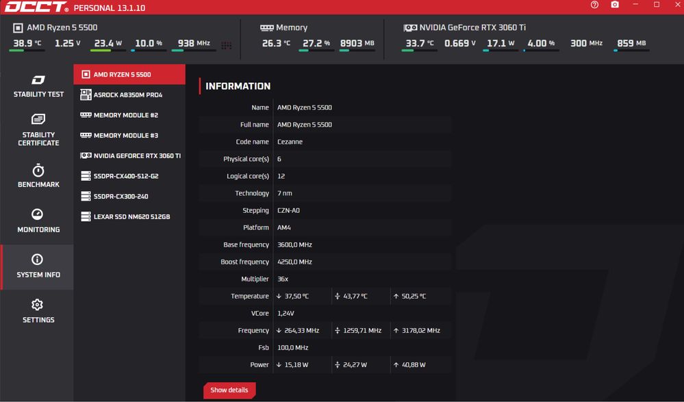 Komputer Rtx 3060ti ryzen 5500 36gb ram
