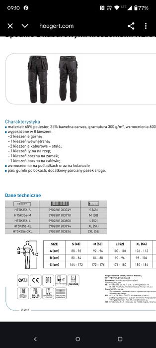 Spodnie robocze Hughert