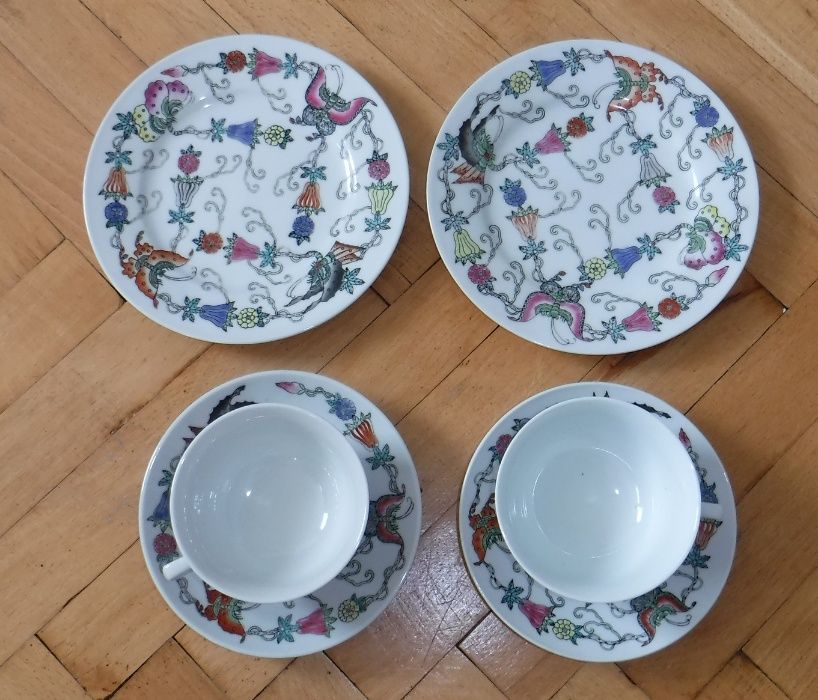 chińska porcelana- zestaw śniadaniowy dla 2 osób