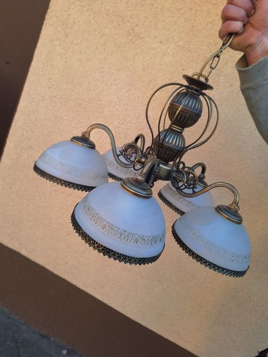 Żyrandol elegancki patyna lampa sufitowa