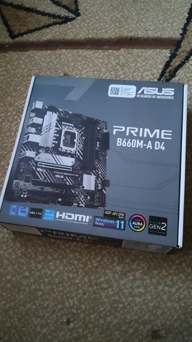 Материнская плата ASUS Prime B660m-a d4 с 4 слотами под оперативку