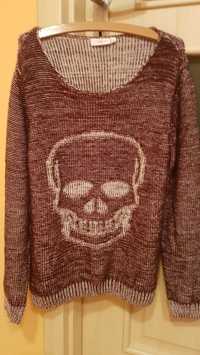 Sweter, sweterek z czaszką, czaszka New Look, 36, S/M- wysyłka