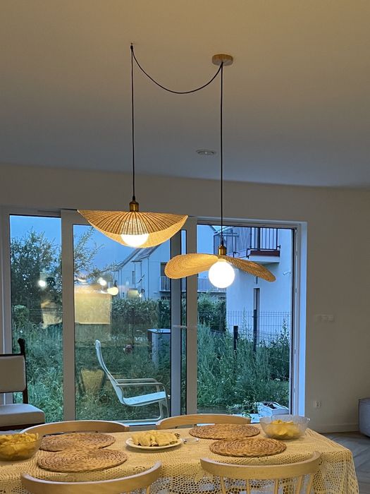 Lampa bambusowa rattanowa sufitowa nad stół