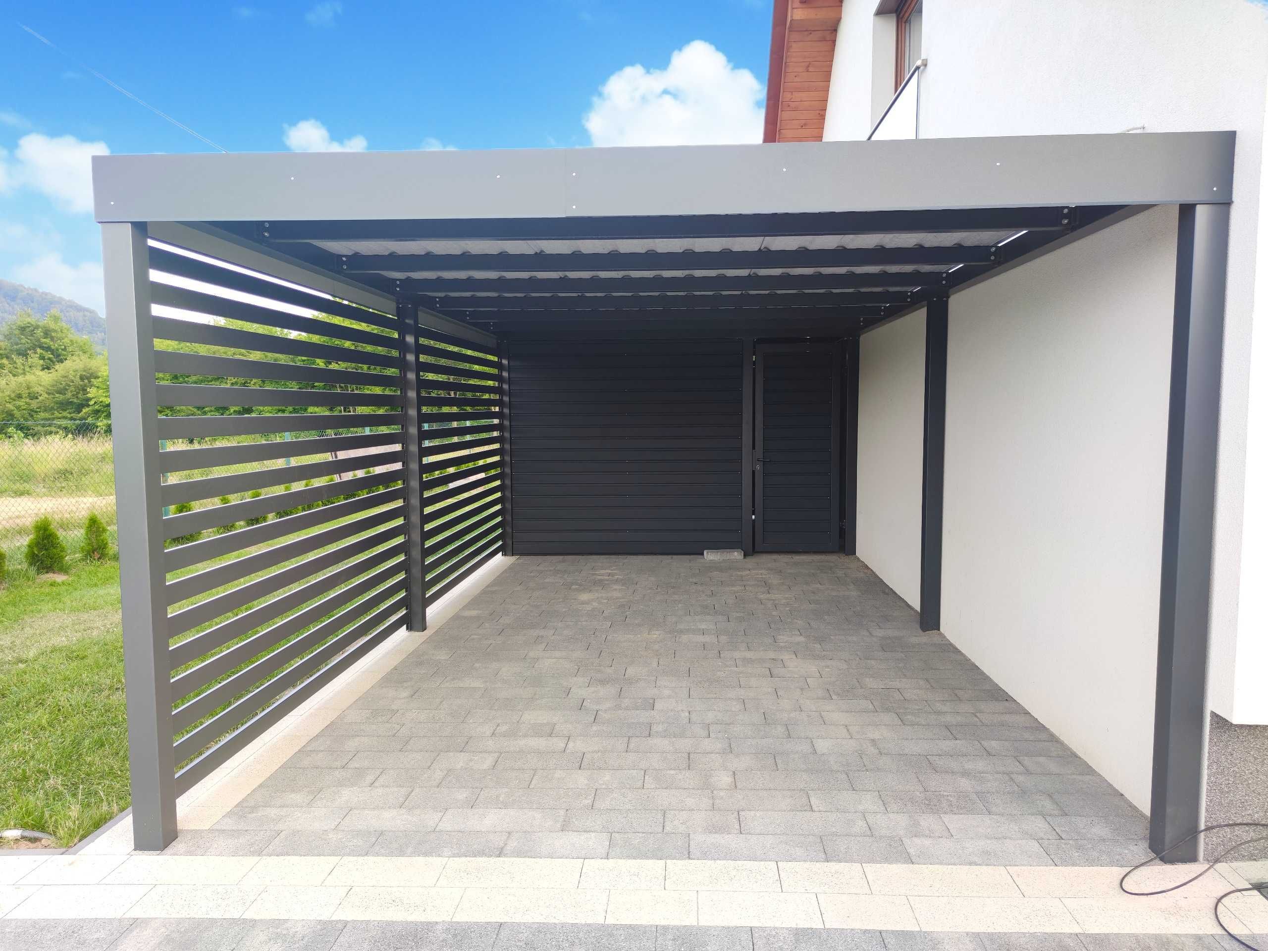 Nowoczesne wiaty garażowe, carporty stal, aluminium