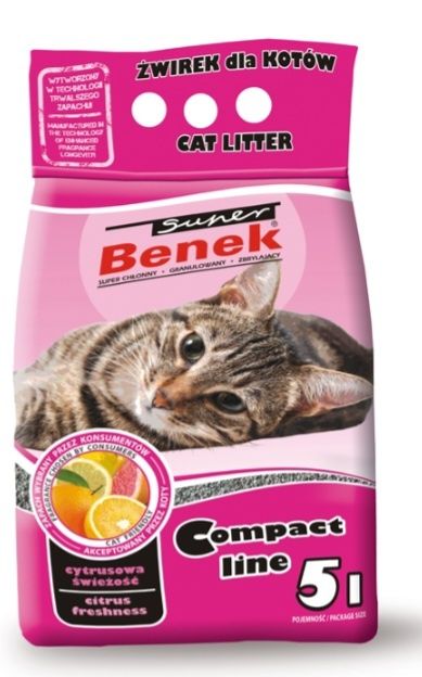 Żwirek dla kota Benek COMPACT Cytrusowa Świeżość 5l