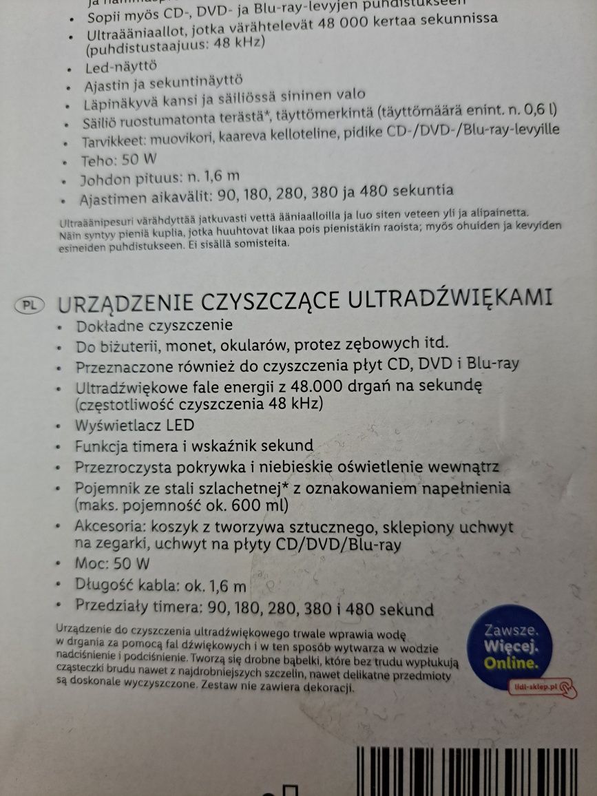 Urządzenie czyszczące ultradźwiękami