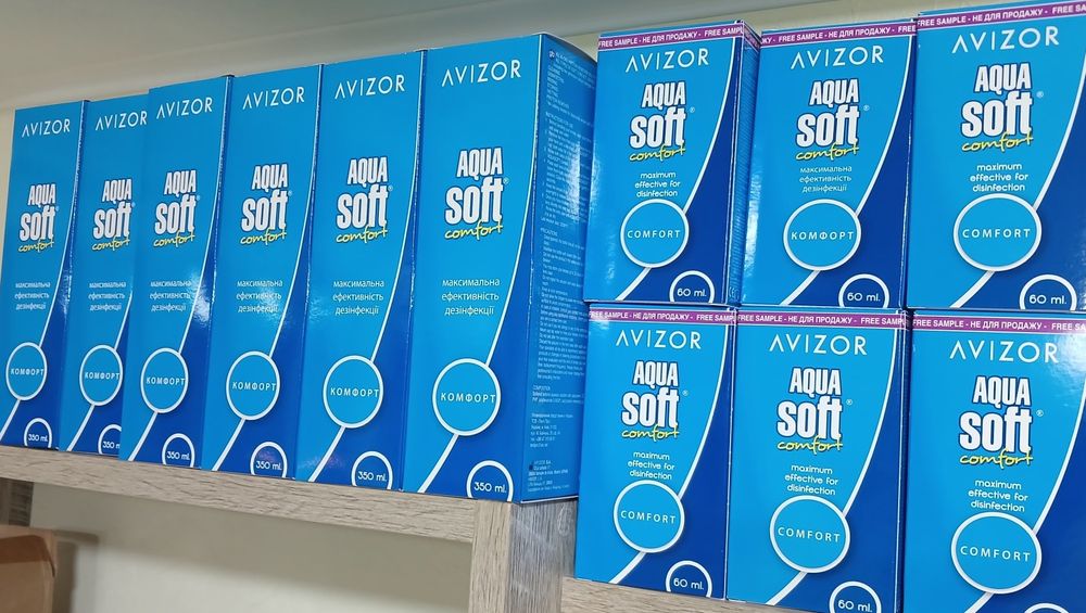 Розчини для контактних лінз Aqua soft Avizor 60мл, 350мл