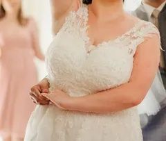 Suknia ślubna plus size śmietankowa biel